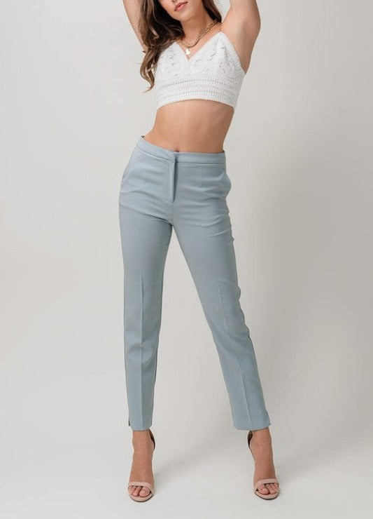 High Waist Ankle Tie Trousers