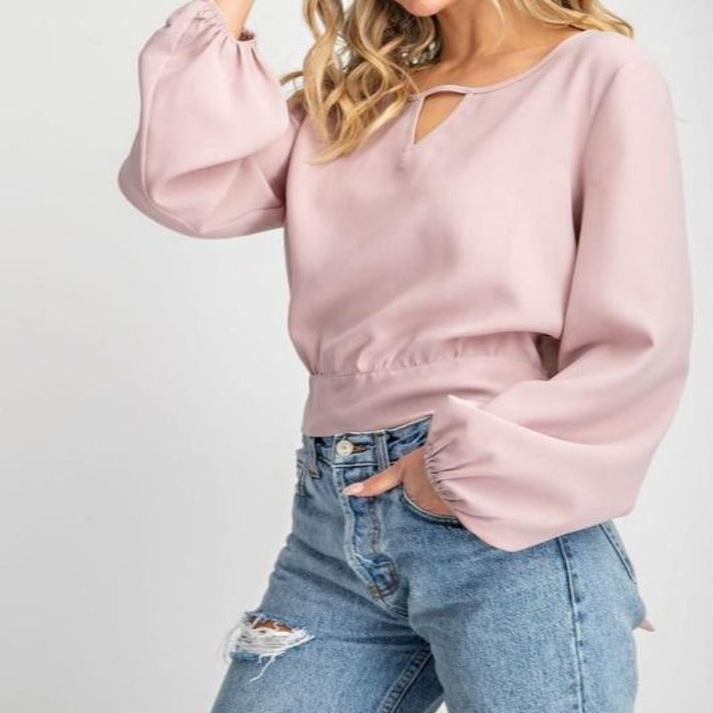 Cassie Wide Ballon Sleeve Blouse - DeVanitè Boutique