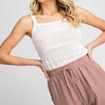 Reposed White Crochet Tank Top - DeVanitè Boutique