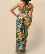 Tropical Palm Halter Jumpsuit - DeVanitè Boutique