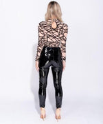 Abstract Print Mesh Bodysuit - DeVanitè Boutique