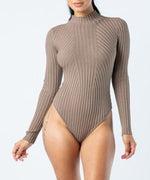 Addison Ribbed Mock Neck Bodysuit - DeVanitè Boutique