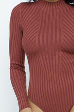 Addison Ribbed Mock Neck Bodysuit - DeVanitè Boutique