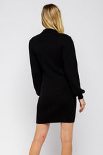 Always Chic Black Long Sleeve Sweater Dress - DeVanitè Boutique