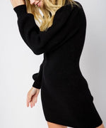 Always Chic Black Long Sleeve Sweater Dress - DeVanitè Boutique