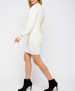 Always Chic Ivory Long Sleeve Sweater Dress - DeVanitè Boutique