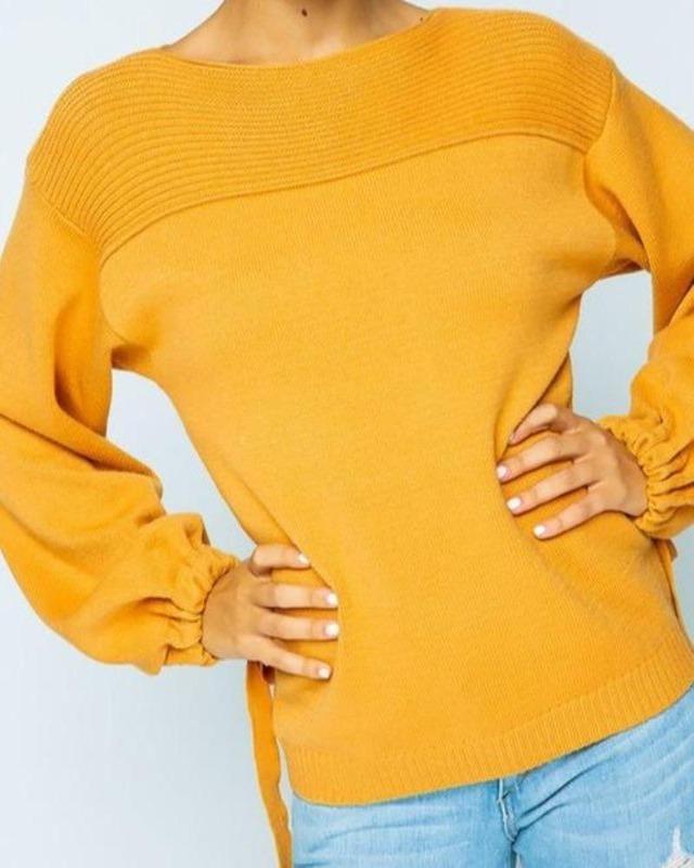 Belle Tie Sleeve Sweater - DeVanitè Boutique