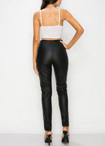 Black Vegan Leather Split Leg Pants - DeVanitè Boutique