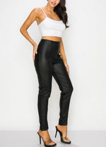 Black Vegan Leather Split Leg Pants - DeVanitè Boutique