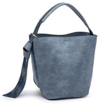 Bucket Bag-in-a-Bag Blue Snakeskin - DeVanitè Boutique