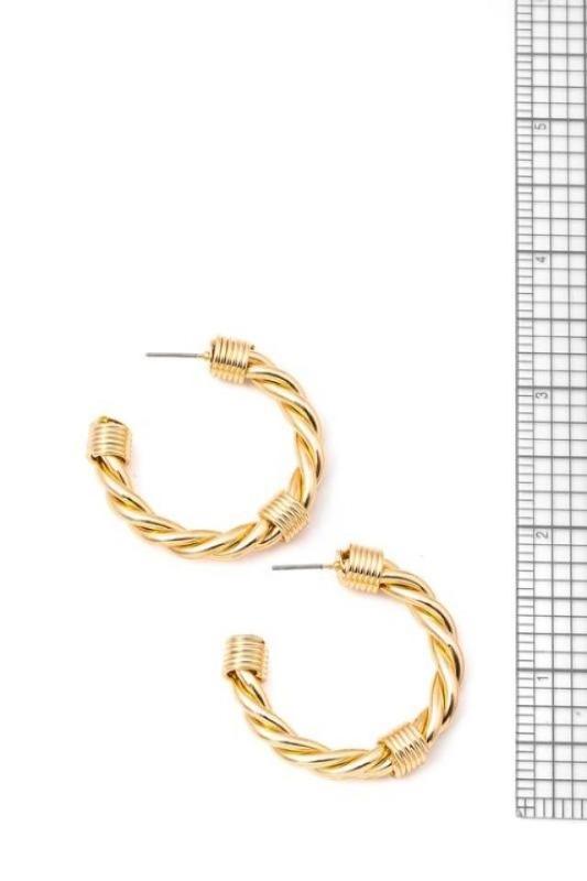 Cable Knott Hoop Earrings - DeVanitè Boutique