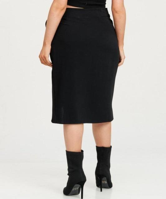 Candace Wrap Skirt Midi  Black Back View- DeVanitè Boutique