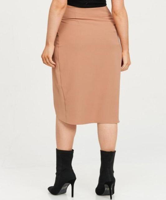 Candace Wrap Midi Skirt - Taupe - DeVanitè Boutique