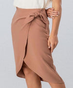 Candace Wrap Midi Skirt - Taupe - DeVanitè Boutique