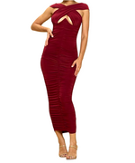 Cross My Heart Ruched Maxi Dress - DeVanitè Boutique