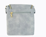 Desi Vegan Leather Dusty Blue Crossbody Handbag - DeVanitè Boutique