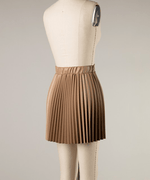 Faux Leather Pleated Mini Skirt - DeVanitè Boutique