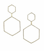 Geometric Gold Rhinestone Earrings - DeVanitè Boutique