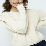 Go Cozy Structured Shoulder Sweater - DeVanitè Boutique