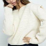 Go Cozy Structured Shoulder Sweater - DeVanitè Boutique