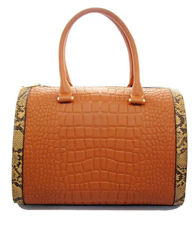 GoGetter Croc Embossed Satchel Handbag - DeVanitè Boutique