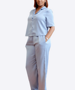 Heavenly Light Blue Lounge Pant Set - DeVanitè Boutique