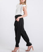 High Waist Belted Ankle Trousers - DeVanitè Boutique