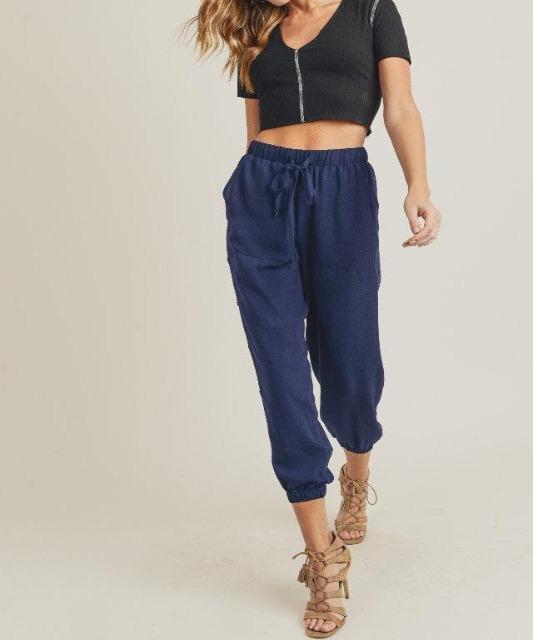 Side-Button Joggers - DeVanitè Boutique