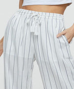 Julia Tassel Detail Stripe Pants - Off White - DeVanitè Boutique