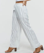 Julia Tassel Detail Stripe Pants - Off White - DeVanitè Boutique