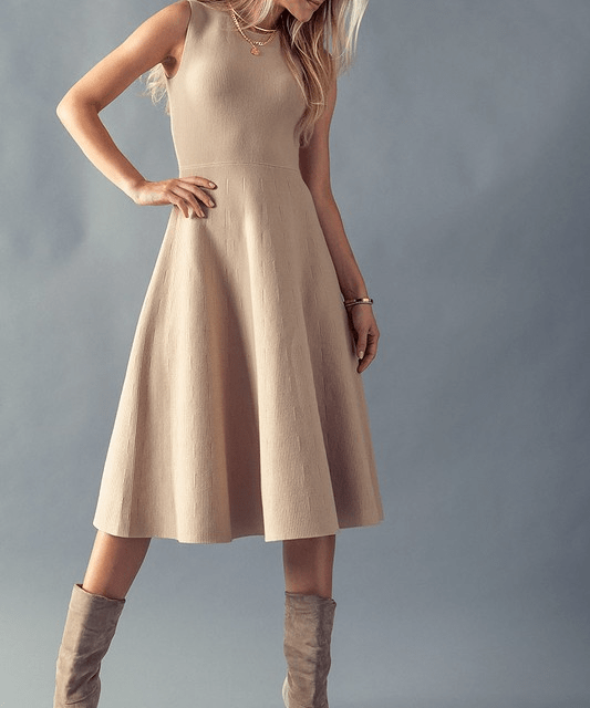 Knit A-line Midi Dress - DeVanitè Boutique