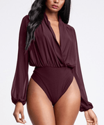 Destini Chiffon Wrap Bodysuit - DeVanitè Boutique