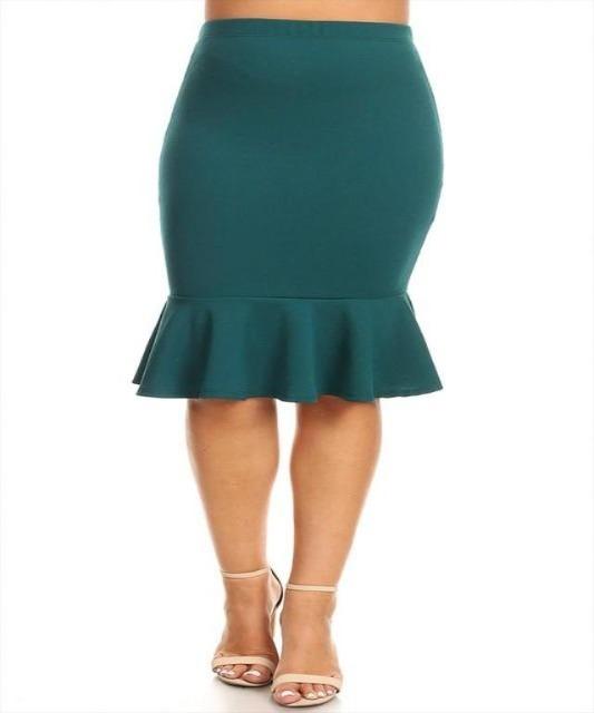 Mermaid Skirt - Hunter Green - DeVanitè Boutique