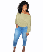 Off-the-Shoulder Top Plus Size Front- DeVanitè Boutique