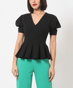 Mia Peplum Blouse - DeVanitè Boutique