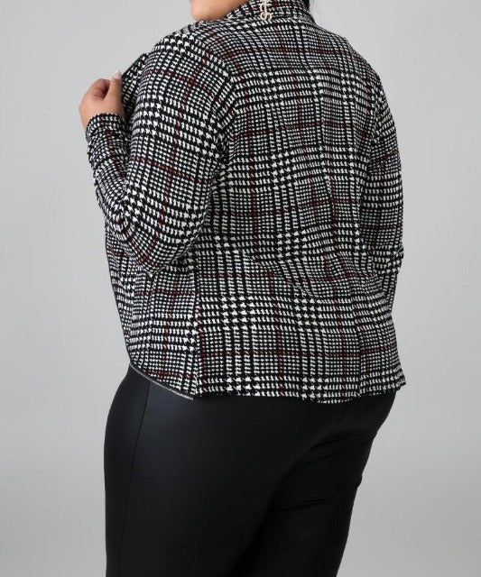 Plaid Houndstooth Jacket - DeVanitè Boutique