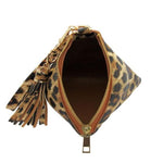 Pyramid Wristlet w/ Tassel - Leopard - DeVanitè Boutique