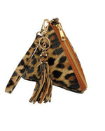 Pyramid Wristlet w/ Tassel - Leopard - DeVanitè Boutique