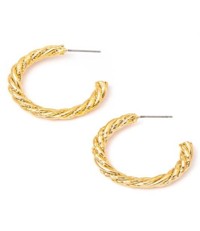 Twirl Gold Hoop Earrings - DeVanitè Boutique