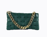 Valencia Basket Weave Clutch - Hunter Green - DeVanitè Boutique