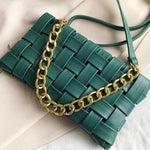 Valencia Basket Weave Clutch - Hunter Green - DeVanitè Boutique