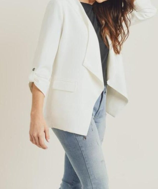 Waterfall Blazer - Off White - DeVanitè Boutique