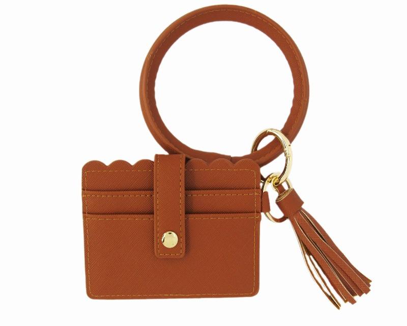 Wristlet Keychain & Wallet - Brown - DeVanitè Boutique