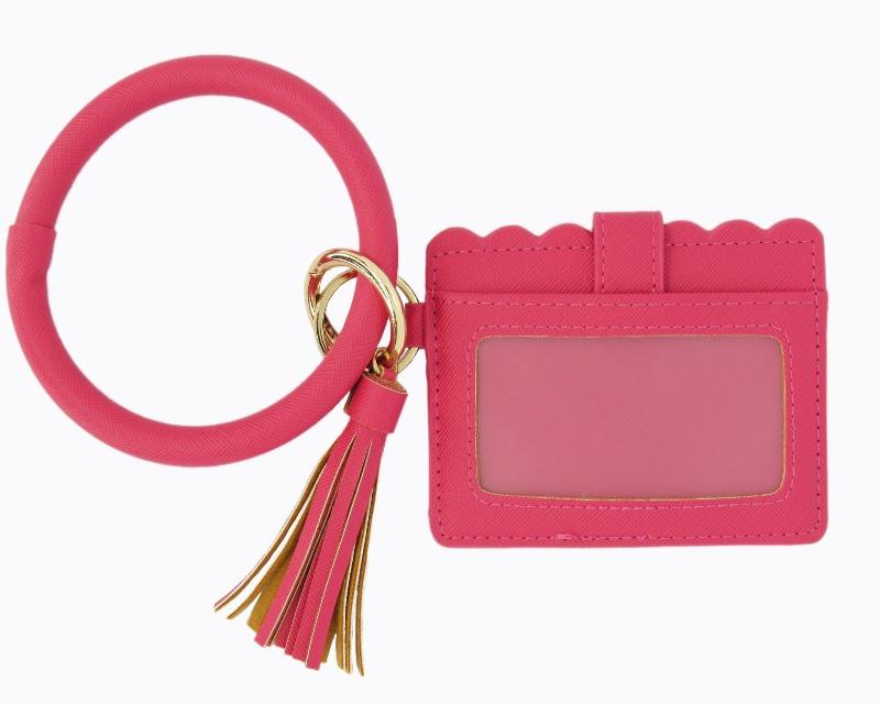 Wristlet Keychain & Wallet - Fuchsia - DeVanitè Boutique