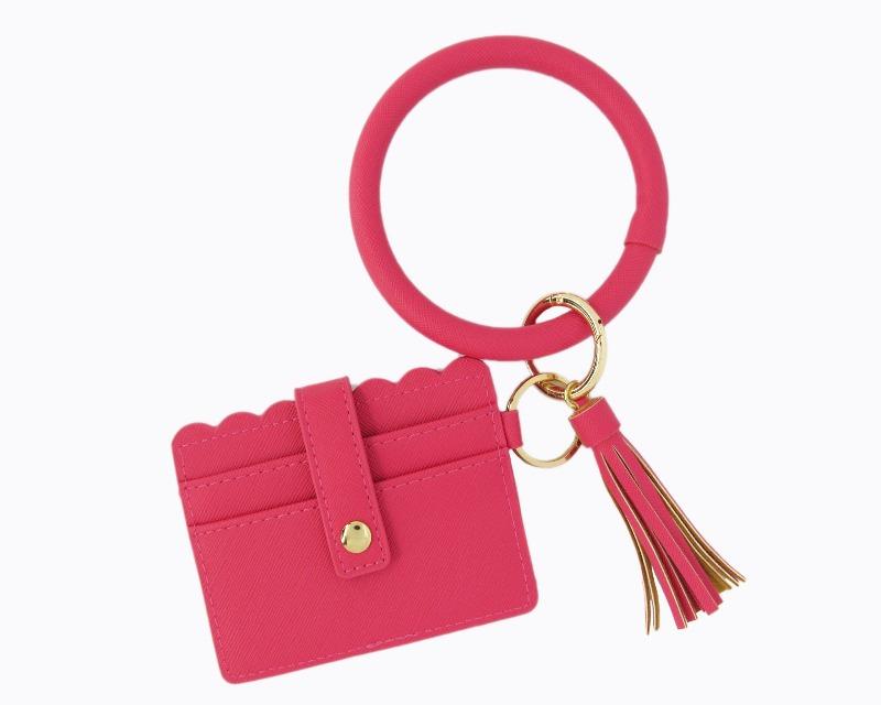 Wristlet Keychain & Wallet - Fuchsia - DeVanitè Boutique