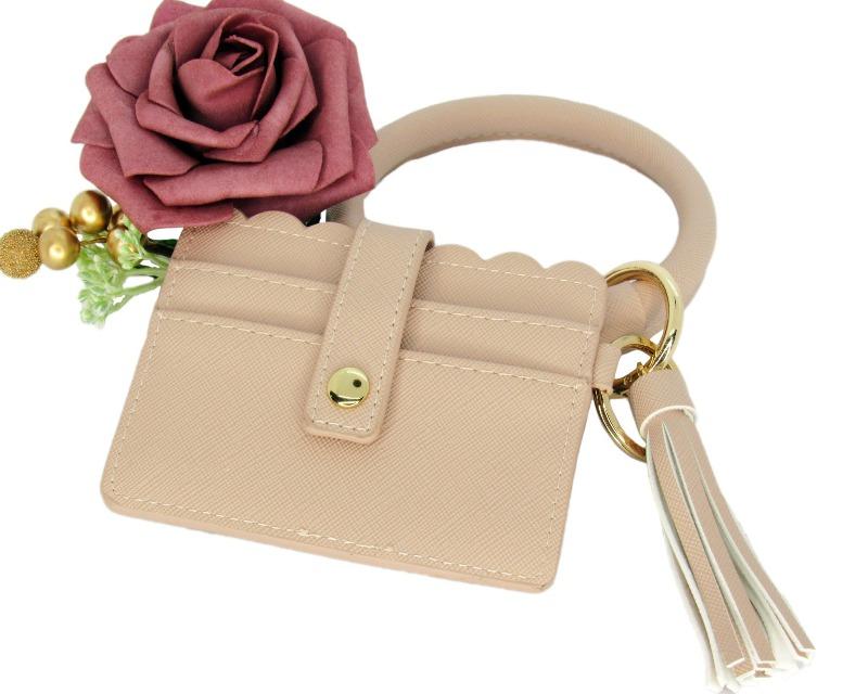 Wristlet Keychain & Wallet - Tan - DeVanitè Boutique